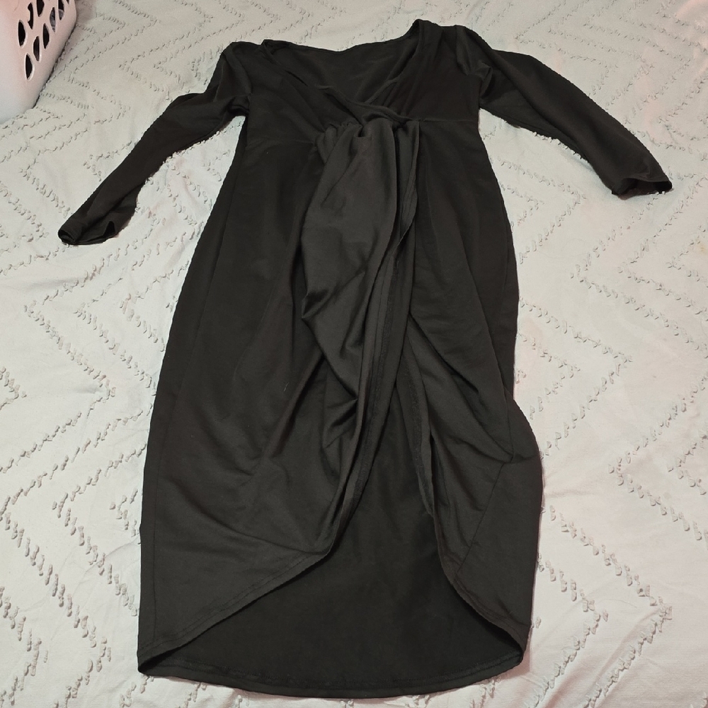 Elegant Black Long Sleeve Dress